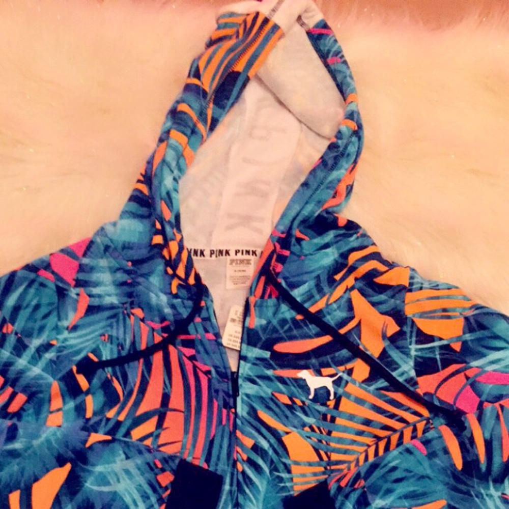 **SOLD***Neon color exotic printed hoodie by pink